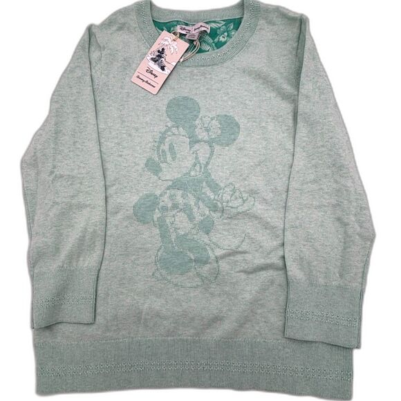 Women's Disney Tommy Bahama Minnie Mouse 3/4 Sleeve Sweater, Size S-NWT - Picture 1 of 8